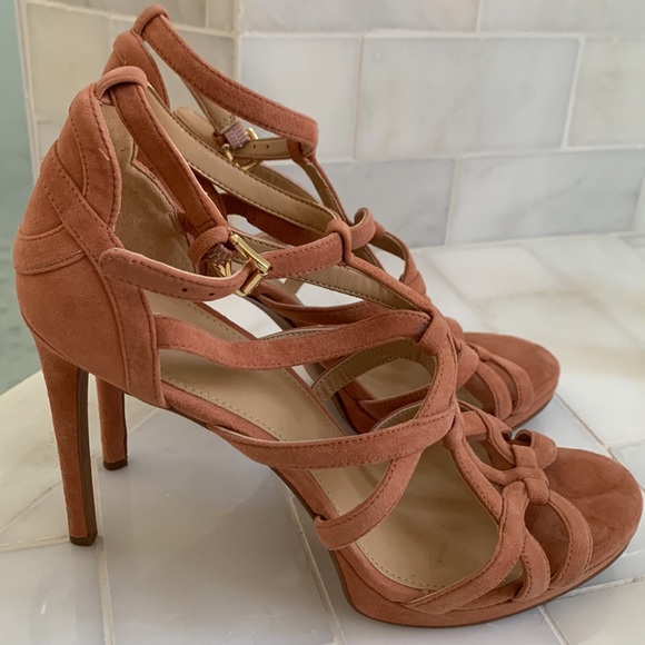 Michael Kors Blush Suede Heels - Picture 2 of 7